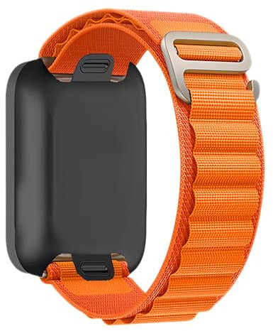 Alpine Nylon Loop Band für Apple Watch Ultra 2/Ultra/SE 2/SE Serie 10/9/8/7/6/5/4/3/2/1 – Verstellbares, leichtes, atmungsaktives G-Hook-Outdoor-Armband für (38/40/41/42/44/45/46/49 mm), Orange
