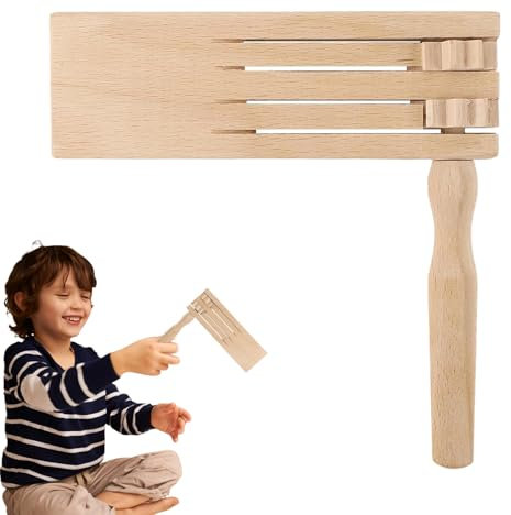 Crécelle en Bois À Cliquet Musicale | Instrument De Musique Tournant,Jouet Éducatif Tournoyant pour Fêtes, Événements Sportifs Et Instrument Musical