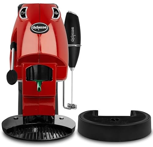 Didiesse Baby Frog Coffee & Tea – Macchina da Caffè a Cialde, con Frullino Montalatte e Doppio Portacialde per Caffè e Tè, Basso Consumo 650W, Erogatore Acqua Calda. (Rosso Pieno)