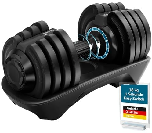 Skandika Hanteln Paino | Hantel verstellbar, Hantel Set, 1,5 bis 24 kg Gewichte, Kurzhanteln, Langhantel, Kettlebell, Hantelset, Dumbbells, Hantelscheiben | Verstellbare Hanteln für Zuhause, Gym