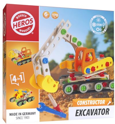 HEROS Constructor HE0010-4-in-1 Bagger, 170 Teile