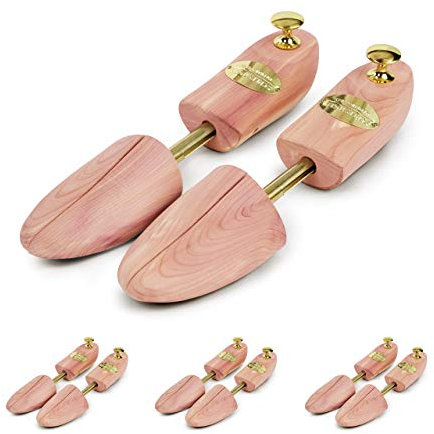 Schlesinger - 4 Paar Premium Schuhspanner aus edlem Zedernholz für Damenschuhe und Sneaker. Modell Königin. Größe 36/37. Gold Knauf.