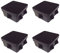 Pack of 4 x Junction Box IP55 in Black HP80 External CCTV Electrical ELS IP Box