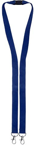Karteo Schlüsselband marineblau mit Doppelkarabiner [1 Stück] Lanyard inkl. 2 Karabiner Haken und Sicherheitsverschluss zum Umhängen von Ausweishüllen