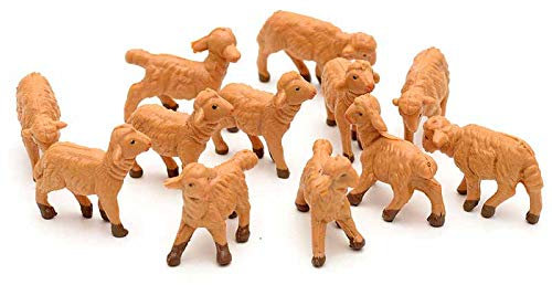 Fontanini 12 Schafe 6,5 cm aus Harz Krippenfiguren (F-215)