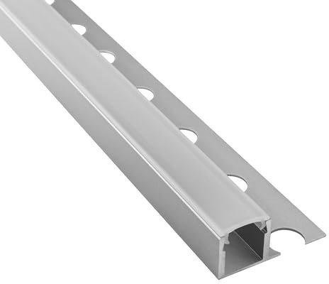 tktrading24 T77 LED Alu Premium Fliesenprofil 12mm silber - 2m opal