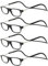TBOC Lunettes de Lecture – [Pack 4 Unités] Monture Noire +2.50 Dioptrie Femme Homme Aimant Fermeture Pliable Régable Magnetique