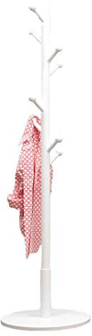 Porte-Manteau en Bois Massif, 8 Crochets - Assemblage Facile sur Pied, Couloir/Support (Color : White-1)