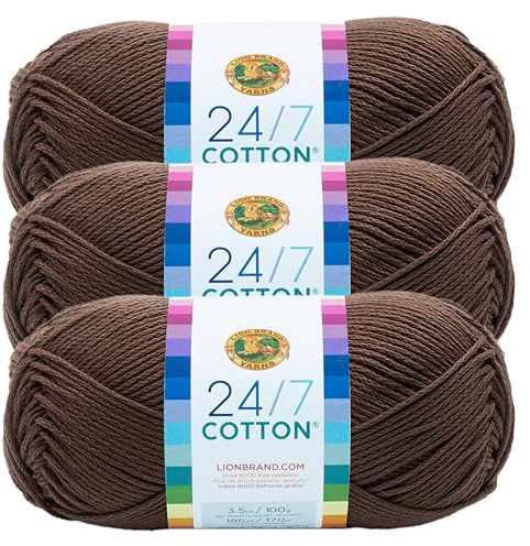 (3 Pack) 24/7 Cotton Yarn, Café Au Lait