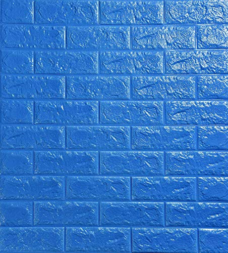 10 Pcs 3D Brick Wallpaper, Navy Blue Brick Pattern Wall Stickers, Brick Effect Wallpaper for Bedroom Living Room
