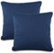 aqua-textil Classic Line Kissenbezug 2er-Set 45x45 dunkelblau Baumwolle Kissen Bezug Reißverschluss Jersey Kissenhülle