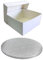 Single White Cake Box and Silver Round Board Pack - Thick Drum for Wedding, Party etc (16 Inches)