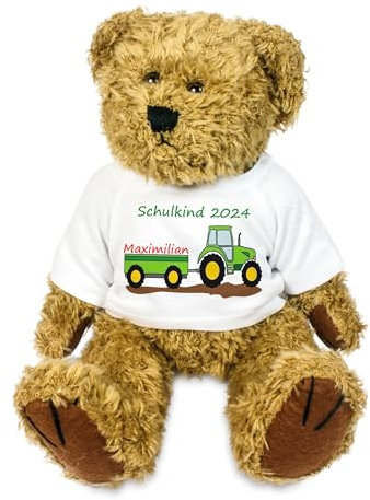 Kilala Bär Kuscheltier für die Zuckertüte Traktor befüllen Topping Schultüte Mädchen Junge Plüschtier Teddybär (Traktor)