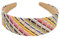 axy Breiter Haarreif in Bast-Optik mit geflochtener Oberfläche Damen Sommerlich Haarreifen Stirnband Haarschmuck HRN1 (Beige-Bunt)
