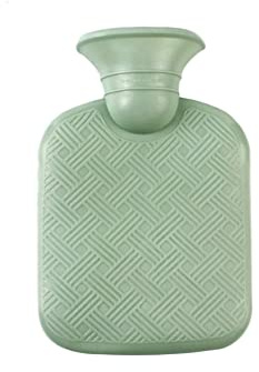 Wärmflasche Aus PVC Ohne Bezug, 500ml/1000ml/2000ml, Wärmflasche für Nacken und Schulter, Rücken, Beine, Taillenwärmung Bettflasche,D-Grün,1L