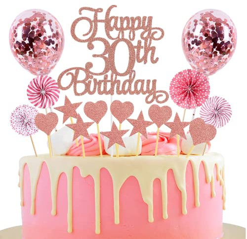 Tortendeko 30 Geburtstag Rosegold Junge Mädchen Happy Birthday 30 Glitter Cake Topper 30.kuchendeko Geburtstag Happy 30th Birthday Tortendeko 30 Jahre Geburtstag Kuchen Deko 30 Geburtstag Mädchen