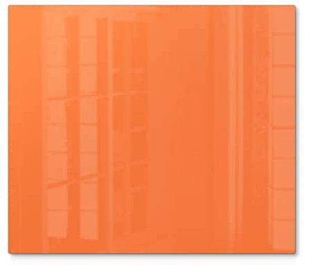 DEQORI Herdabdeckplatte Glas | einteilig 60x52 cm | Unifarben - Orange | Ceranfeld Abdeckplatte für Küche | Herd-Abdeckung universal | Glasplatte & Schneidebrett für Kochplatten