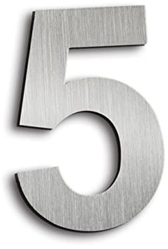 3in Mailbox Numbers brushed house number Stainless Steel House Numbers Adhesive House Number Stickers Door Number Address Numbers Door Plaques Address Numbers high 75mm/3in(silvery 5)
