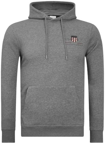 Gant Herren REG MEDIUM Archive Shield Hoodie Kapuzenpullover, Grey Melange, M