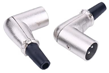 Alnicov 2 x 90-Grad-XLR-Anschluss, 3-poliger Mikrofon-Lautsprecher-Stecker, rechtwinkliger Adapter Mikrofonkabelstecker, Mikrofon-Audio-Buchse