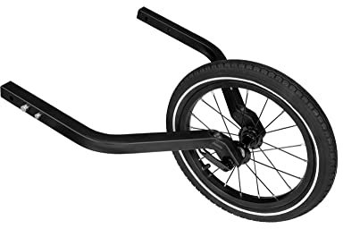 qeridoo - Joggerrad mit Gabelsystem für Einsitzer - Kinderanhänger Schiebeset - Schwarz, Aluminium, kompatibel zu Straßenfahrrad (with trailer)