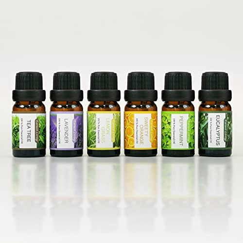 Earnest Living Tea Tree Peppermint Lavender Essential Oil Set for Diffusers for Home Oil Diffuser Essential Oils Eucalyptus Essential Oil