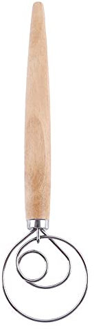 Frullino per Le Uova in Acciaio Inossidabile Farina Agitatore a Spirale Frusta Danese Bastone Manico in Legno di Quercia Frullatore Pasta per Pane Fai-da-Te Bakeware Gadget