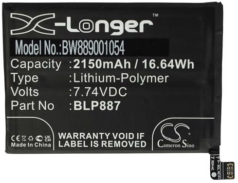 vhbw Batterie Remplacement pour Oppo BLP887 pour téléphone Portable (2150mAh, 7,74V, Li-polymère)