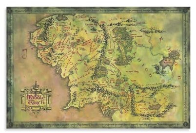 Poster mit Karte von Herr der Ringe, 40 x 60 cm