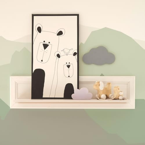 Lomadox Babyzimmer Wandboard, Wandregal, 1 Ablageboden, Landhausstil, Pine weiß