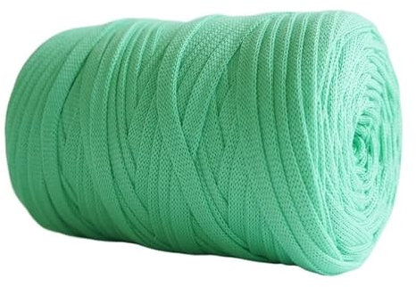 250 g, 100 m/Rolle, flacher Stofffaden for Haushalt, Handstricken, Teppichstoffgarne, 6 mm Breite, dicker Faden, ausgefallene Garne (Color : 34 Mint Green-29no)