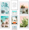 ARTFAVES® Set di poster - VIBRAZIONI ESTIVE - decorazione da parete in più parti Soggiorno e camera da letto - 8 quadri da parete moderni Estate, spiaggia, mare, spiaggia, oceano - cornici bianco