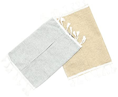 PRETYZOOM Lot De 2 Housses De Boîte À Mouchoirs en Coton Et Lin Porte-Papier Robuste Et Sûr De Rangement pour Serviettes De Bureau