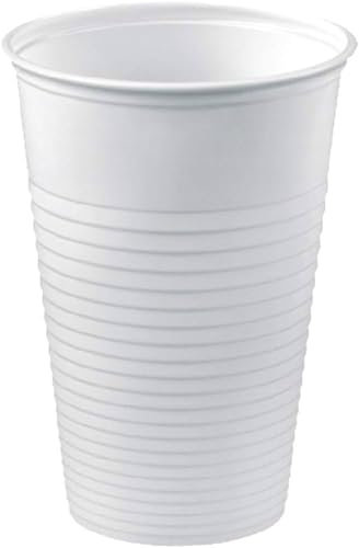 TELEVASO - 3000 uds - Vasos color blanco, de polipropileno (PP) - Capacidad de 200 ml - reciclables - Ideal para bebidas frías como agua, refresco