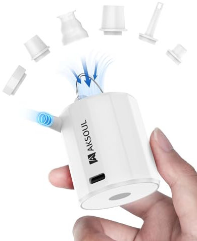 Elektrische Luftpumpe Akku Pumpe für luftmatratze: Mini Portable Electric Air Tiny Pump USB Batterie Elektrisch Klein Elektropumpe kleine Kompressor mit Licht für Pool Camping Matratze Luftbett
