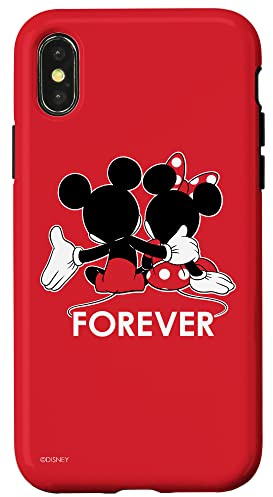 Disney Mickey und Minnie Mouse Silhouetten Forever Red Hülle für iPhone X/XS