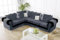 Grey Jumbo Cord Corner Sofa - Modern Right Settee For Living Room Furniture - Scatter Back Suite - Luxury Cheap Couches 555 (Right HAnd Side)