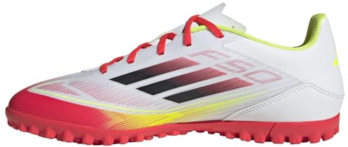 adidas F50 Club Football Boots Turf, Scarpe da Calcio Unisex-Adulto, Ftwr White/Core Black/Solar Yellow, 43 1/3 EU