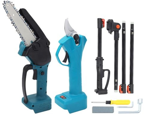 Cordless Pruning Shears and Chainsaw Set SK5 Carbon Steel Blade Extension Pole, 600W Brushless Motor, Safety Switch, ABS and Aluminum for BL1820 BL1830 BL1840 BL1850 BL1860 Battery