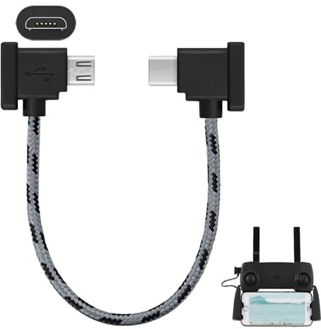 Cavo da 15 cm da tipo C a micro USB per DJI da 3,66 pollici, cavo di ricarica USB C per DJI Mavic, cavo per data, cavo leggero, adatto per Mavic Air Mini, Mavic Pro Spark (connettore di tipo C)