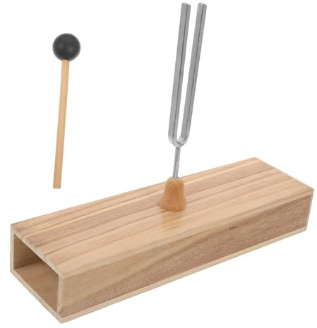 OFFSCH Akustisches Experimentierset 256 Hz Stimmgabel Holzkiste Pädagogisches Instrument Jungen Und Mädchen Lernspielzeug Farbe