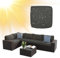 SYLC Draußen Bezüge Für Gartenpolster Wasserabweisende Rattan Sitzkissenbezug Mit Reißverschluss Terrasse Auflagen überwürfe Hussen Für L-Form/Ecke (1 Stück 60×60×10 cm,Dark Grey)