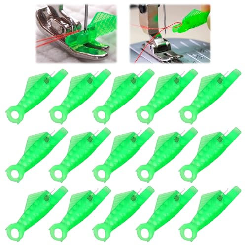 Redamancy 15 Pcs Enfile Aiguille, Enfile Aiguille Machine à Coudre, Enfile-Aiguilles pour Couture, Fish Mouth Sewing Machine Needle Threaders, Diy Enfile-Fil pour Coudre à Main & Quilting Craft