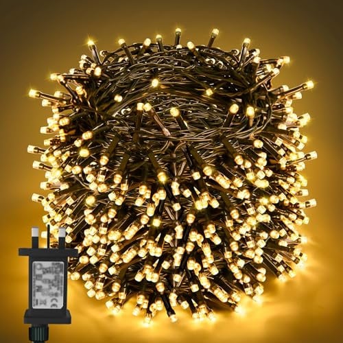 Etopgo 40M 400 LED Christmas Tree Lights, Christmas String Lights Outdoor with 6hTimer,Warm White Waterproof Fairy Lights for Indoor Outdoor Christmas Party Wedding Decoration