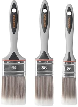 GRIFEMA GA4201-3, Brochas Pintura de 1/1.5/2 Pulgadas, para Mueble, Paredes, Vallas, Ancho de Cerda 25, 38, 50 mm, 3 Piezas