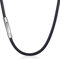 Oykrueats 51cm Lederkette mit Verschluss,Schwarz Kautschuk Halsband mit Edelstahl Verschluss,3mm Kette Herren Leder halskette,Leder Ketten für Herren Frauen,Männer,Jungen und Mädchen