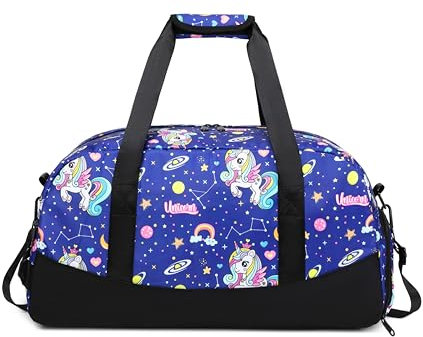 Lmwzh Kinder Sporttasche Reisetasche mitSchuhfach Turnbeutel wasserdichte Schwimmtasche (Einhorn)