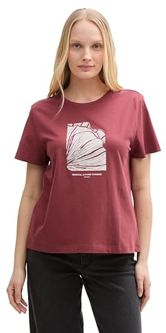 TOM TAILOR Damen 1045534 T-Shirt, 23853 - Burnt Russet, XS EU