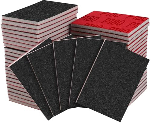 Shineboc 20 Stück Schleifschwämme Set, 180 Körnung Nass-Trocken-Schleifpapier, Flexibler Schleifschwamm Holz, Professional Schleifpads für Metall, Holz, Farbe, Spachtelmasse, Autokarosseriereparatur