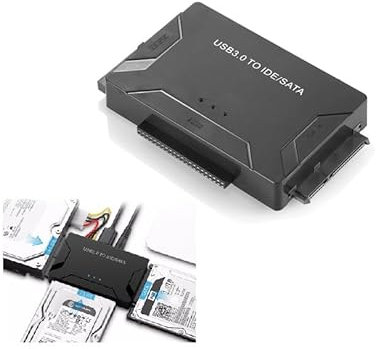KesCom USB 3.0 zu SATA / IDE Adapter , abwärtskompatibel zu USB 2.0, Festplatten Konverter mit Netzschalter unterstützt 2,5 (6,35cm) und 3,5 (8,89cm) SATA und IDE Festplatten, kompatibel mit Win11